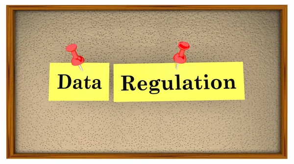 Data Regulation Bulletin Board Parole Illustrazione — Foto Stock