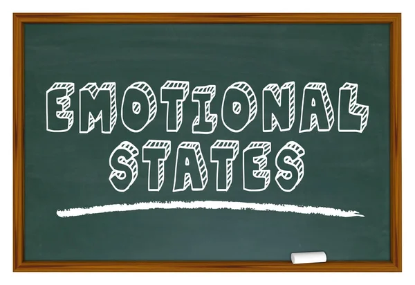 Estados Emocionais Estágios Chalkboard Palavras Ilustração — Fotografia de Stock