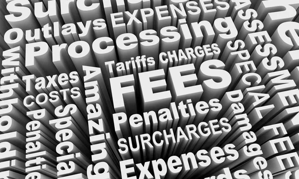 Fees Penalties Charges Words Collage Illustration — Stock Photo, Image