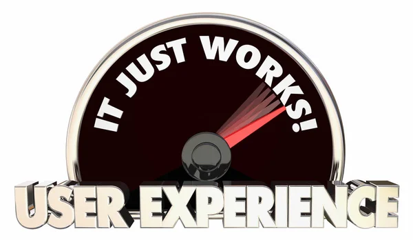Experience Just Works Speedometer Words — стоковое фото