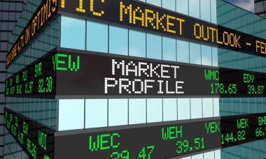 Pazar profil hisse senedi Wall Street 3d çizim oluşturma