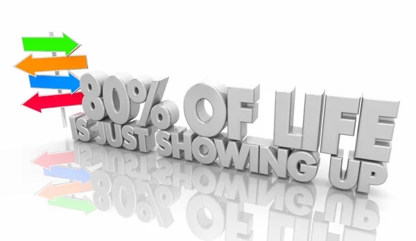 Eighty Percent Life Just Showing Words Illustration — Stock Photo, Image