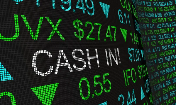 Cash Sell Shares Stock Market Ticker Words Illustration — Stock Photo, Image