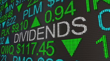 Temettü borsa yatırım Ticker 3d çizim