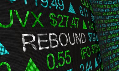 Borsa ralli fiyatlarını Ticker rebound 3d çizim