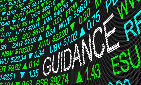 Guidance Advice Stock Market Tips Ticker Illustration — Stock Photo, Image