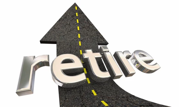 Retire End Working Career Road Arrow Success Illustration — Stock Photo, Image