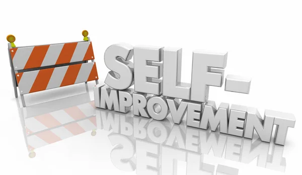 Self Improvement Barricade Help Woorden Illustratie — Stockfoto
