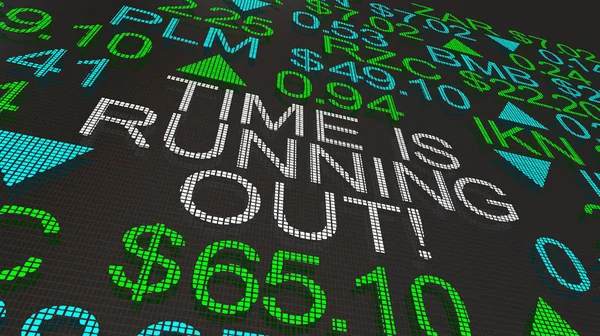 Tempo Sta Esaurendo Stock Market Ticker Parole Illustrazione — Foto Stock