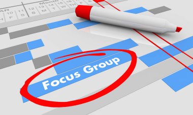 Focus Group Market Reserch Customers Gantt Chart 3d Illustration clipart