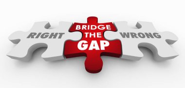 Doğru Vs yanlış köprü boşluğu bulmaca adet 3d çizim