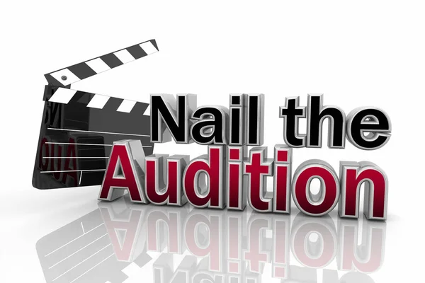 Nail Audition Movie Clapper Film Tryout Illustration — Stock Photo, Image