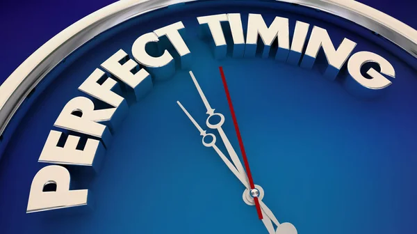 Perfect Timing Great Timeliness Clock Illustration — Stock Photo, Image