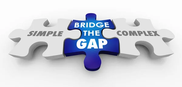 Simples Complexo Bridge Gap Puzzle Pedaços Ilustração — Fotografia de Stock