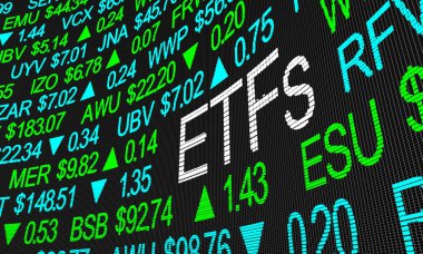 ETFs Döviz ticareti fon borsa yatırım 3d çizim