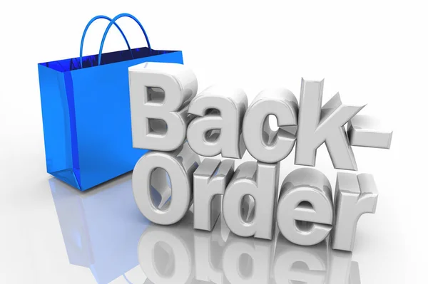 Back Order Shopping Bag Out Stock Words Illustration — Stock Photo, Image