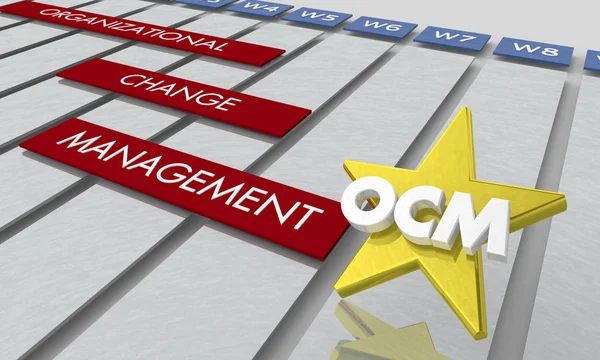 Ocm 組織変更管理タイムライン ガント チャート イラストレーション — ストック写真