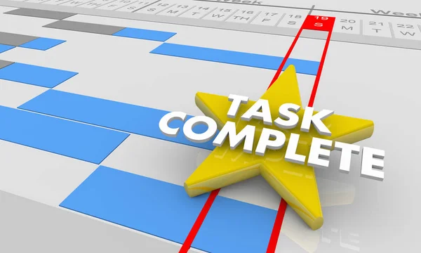 Task Complete Final Project Step Done Gantt Chart Illustration — Stock Photo, Image
