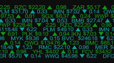 Ticker fiyatları borsa kaydırma 3d çizim
