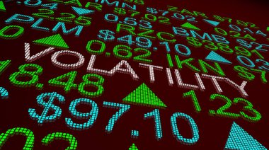 Volatilite vahşi hareketi fiyatları yukarı aşağı hisse senedi piyasa 3d çizim