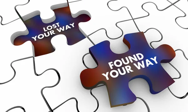 Find Vs Lose Your Way Puzzle Pieces 3d Illustration