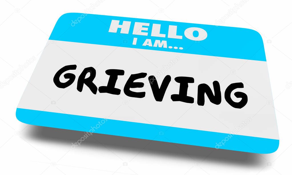 Grieving Process Grief Name Tag 3d Illustration