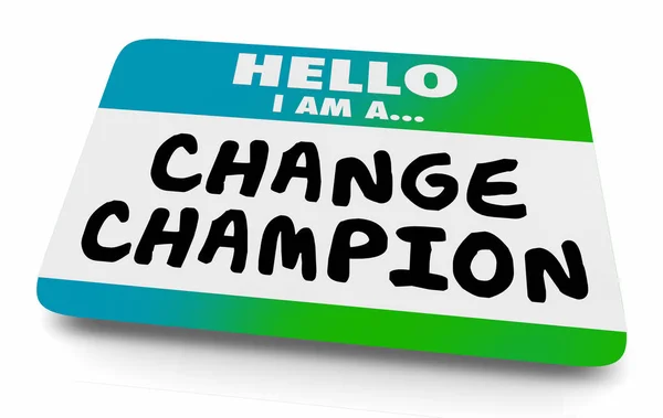 Change Champion Agent Name Tag 3d Illustration — Stock Photo, Image