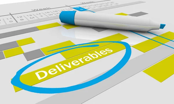 Deliverables Project To Dos Responsibilities Tracking Chart 3d Illustration — Stock Photo, Image