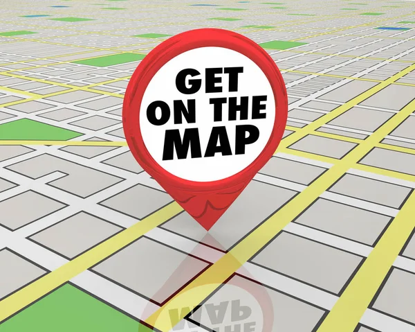 Get na mapie miasta zauważyłem uwagę przypiąć ilustracja 3d — Zdjęcie stockowe