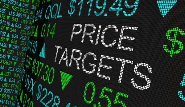 Ціна Цілі Очікувані результати Фондовий ринок Ticker 3d Ілюстрація — стокове фото