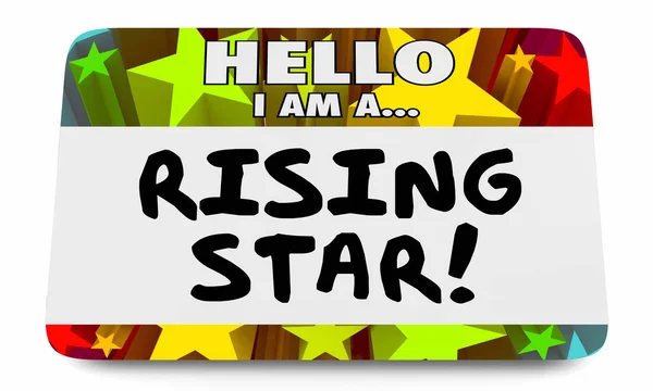 Rising Star Up en komen Fame Celebrity naam Tag 3d illustratie — Stockfoto