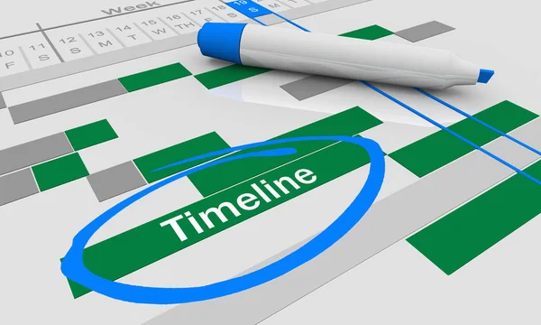 Timeline Schedule Planning Tracking Chart 3d Illustration — Stock Photo, Image