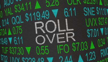 Roll Over Re-Invest Stock Market Money 3d Illustration clipart