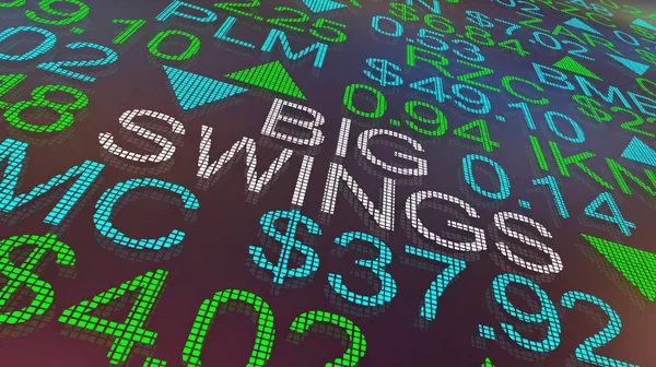 Big Swings Stock Market Ups Downs Turmoil 3d Illustration — Stock Photo, Image