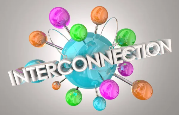 Interconnectie Join verbinden Link netwerk 3d illustratie — Stockfoto