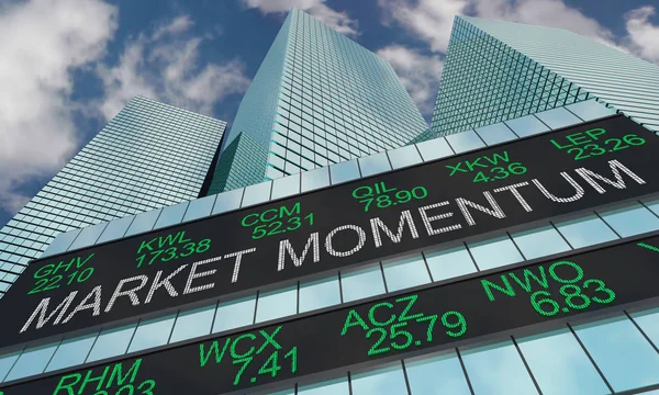 Market Momentum Stock Trends Wall Street Skyline 3d Illustration