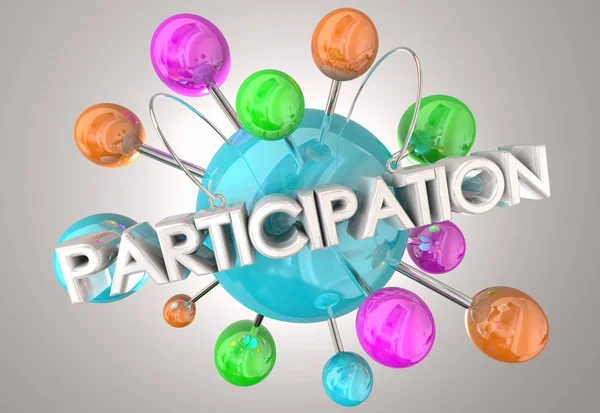 Participation Interaction Join Activity 3d Illustration — Stock Photo, Image