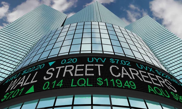 Wall Street Karrieren Börse Jobs Ticker 3d Illustration — Stockfoto