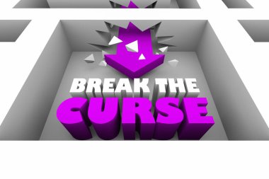 Break the Curse Spell Maze Arrow 3d Illustration clipart