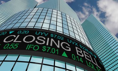 Bell borsa ticaret senedi biten kapanış 3d çizim