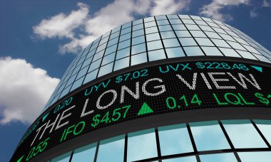 Uzun görünümü genişletilmiş vadeli borsa senedi 3d çizim