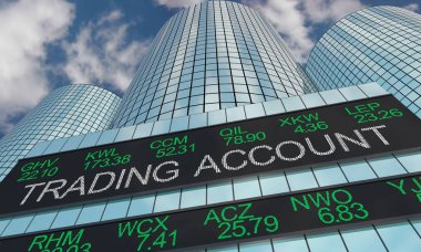 Hesap aracılık şirketi borsa işlem hacmi esnaf senedi 3d çizim