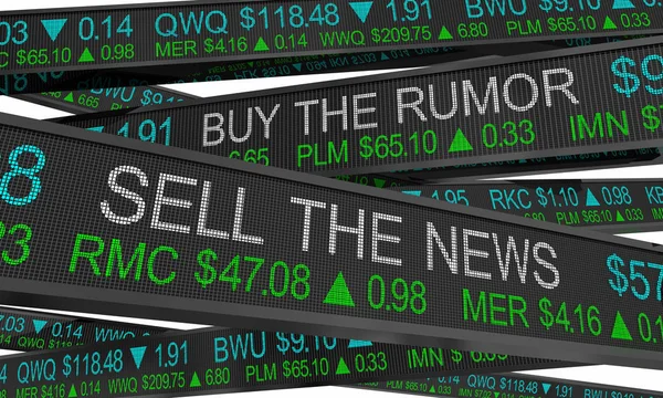Kaufen Sie Das Gerücht Verkaufen Auf Nachrichten Börsenspekulation Illustration — Stockfoto