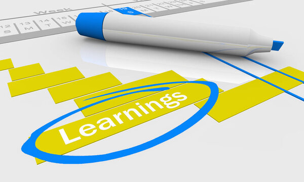 Результаты Знания Результаты Диаграмма Ганта 3d Иллюстрация
