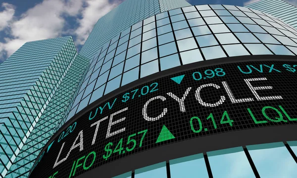 Late Cycle End Positive Trend Stock Market Ticker Illustration — Stock Photo, Image