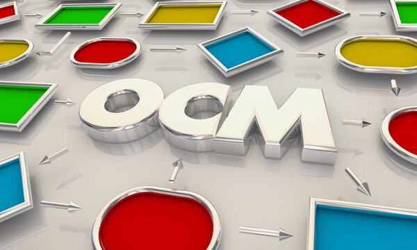 OCM Organizational Change Management Process Map Acronym 3d Illustration