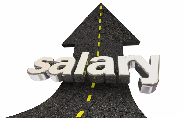 Salary Earn Money Income Wages Road Arrow Word Illustration — Stock Photo, Image