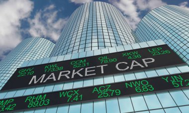 Piyasa kapitalizasyon değeri Wall Street hisse senedi piyasası 3D Illüstrasyon