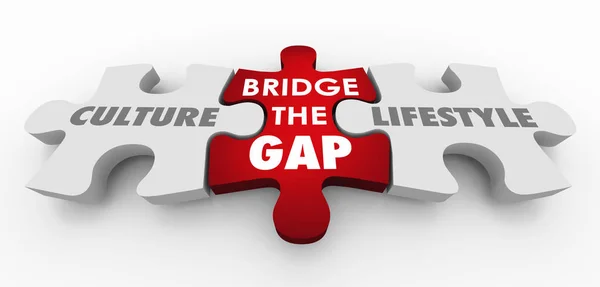 Culture Lifestyle Bridge Gap Puzzle Pieces Illustration — Stock Photo, Image