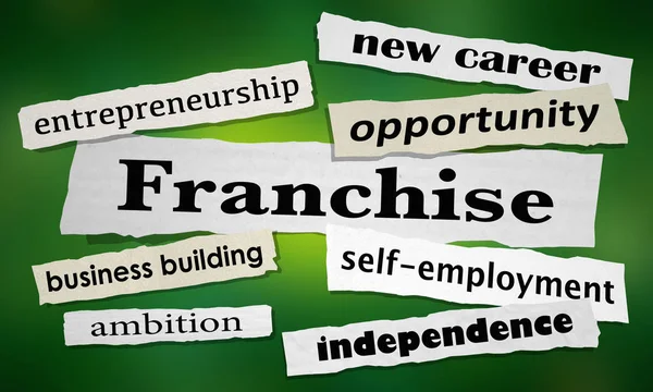 Franchise Opportunity Start Your Business News Headlines Illustration — Stock Photo, Image